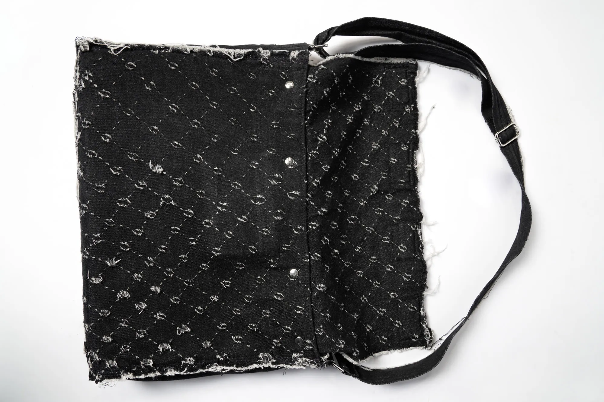 Denim bag, held