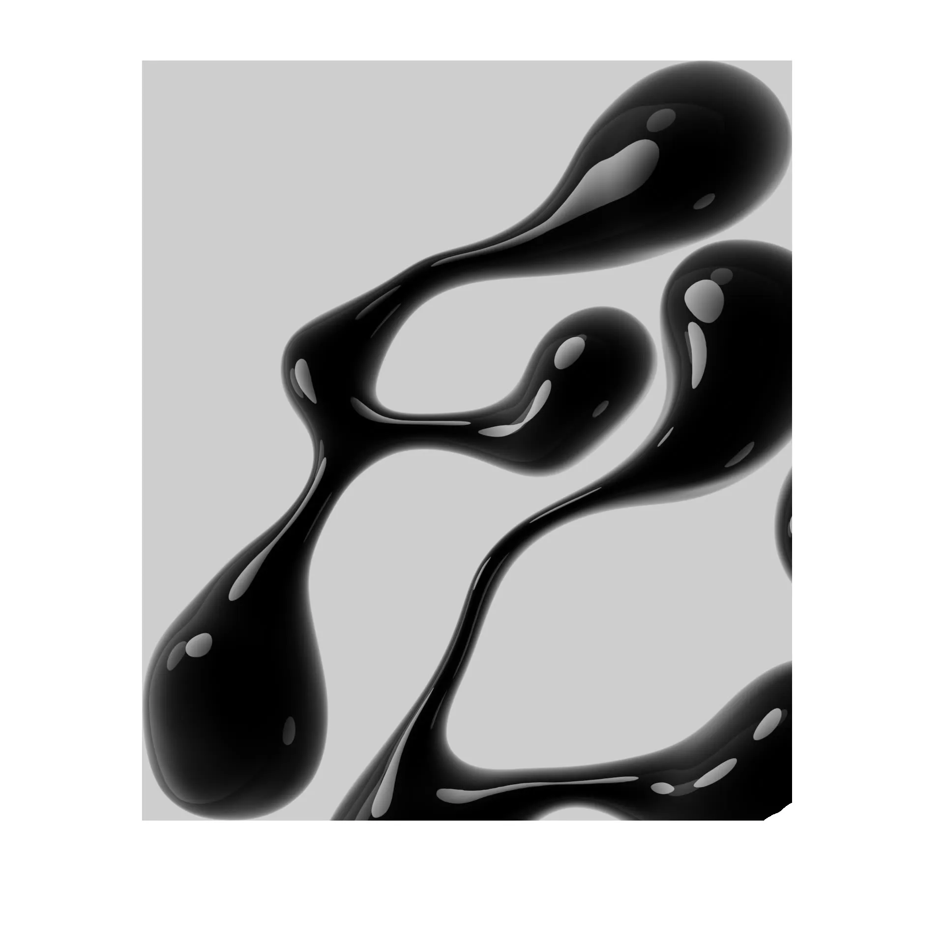3D liquid ink letter F